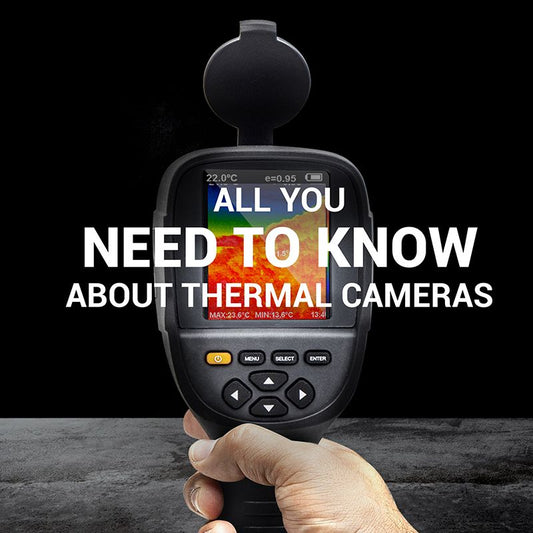 IR0019 thermal camera with hand and text