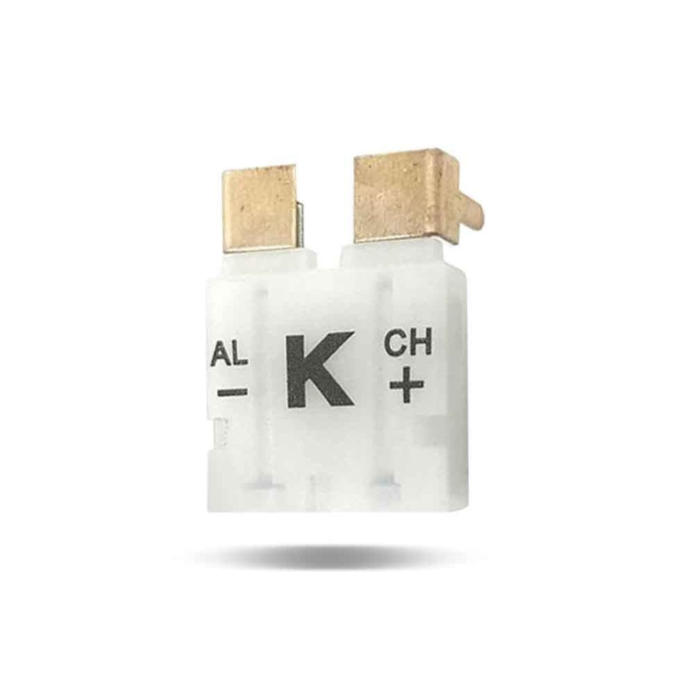 K-Type Female Flat Connector PCB, White Connector, Bottom View