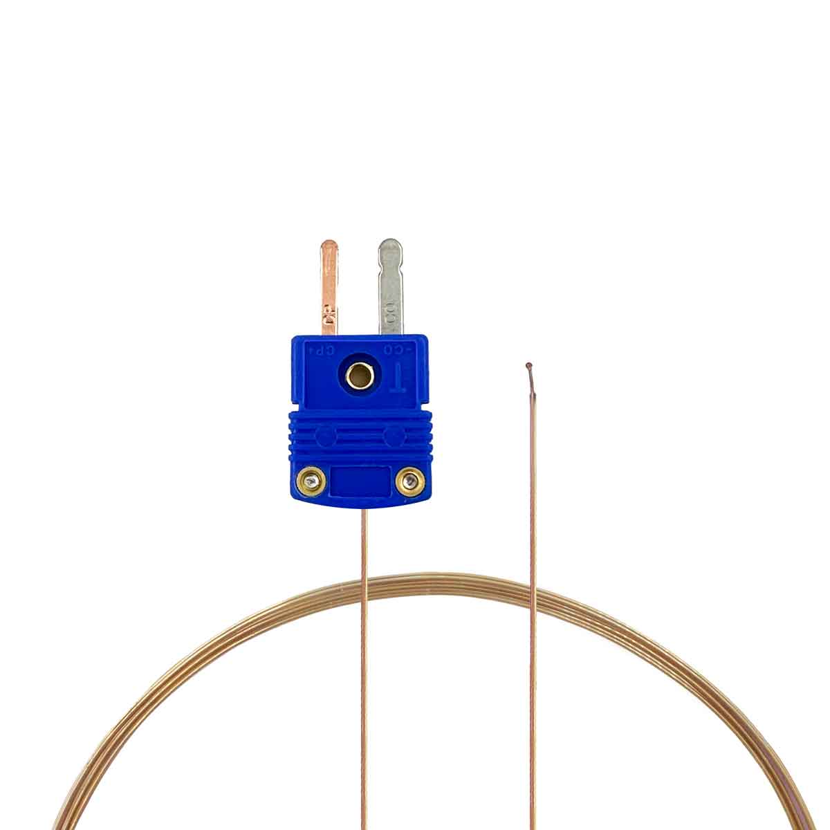 T-Type Thermocouple Probe, Male Flat Lead Connector, Brown Cable, main