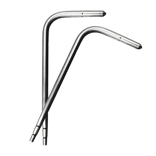 2pcs 304 Stainless Steel Static Tube 130 x 60 mm, Silver Probe, Flat View
