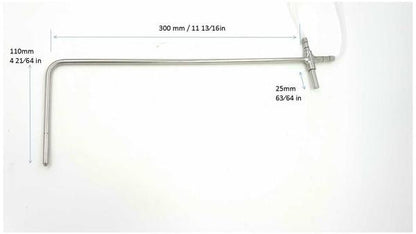 304 Stainless Steel Pitot-Static Tube 300mm x 110mm, Siliver Probe, Measurements View