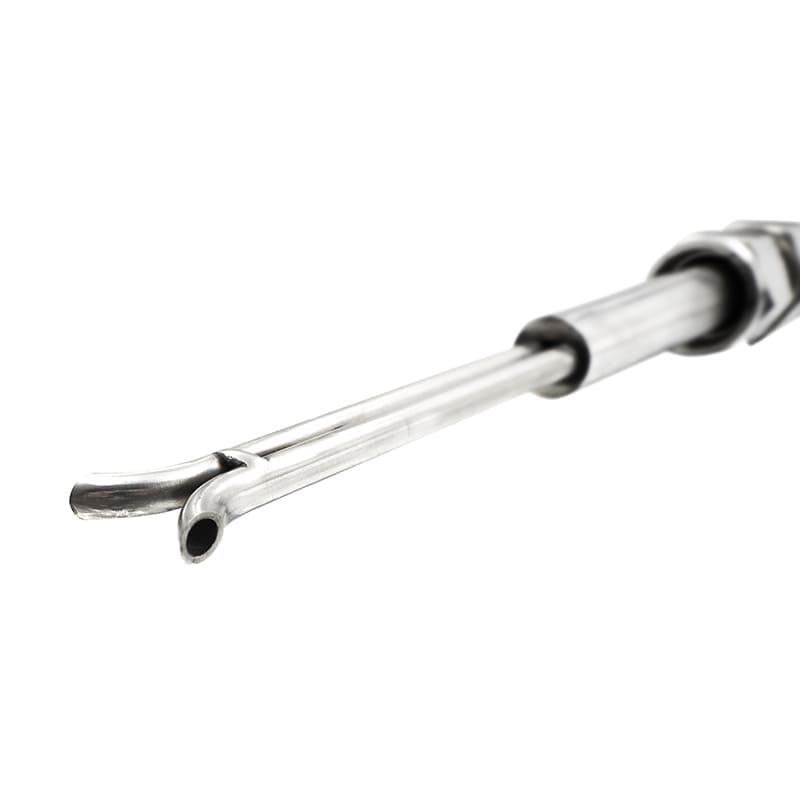 304 Stainless Steel S Type Pitot Tube for Measuring Bi Directional Air Flow 6mm x 300mm, Silver Probe, Bottom View