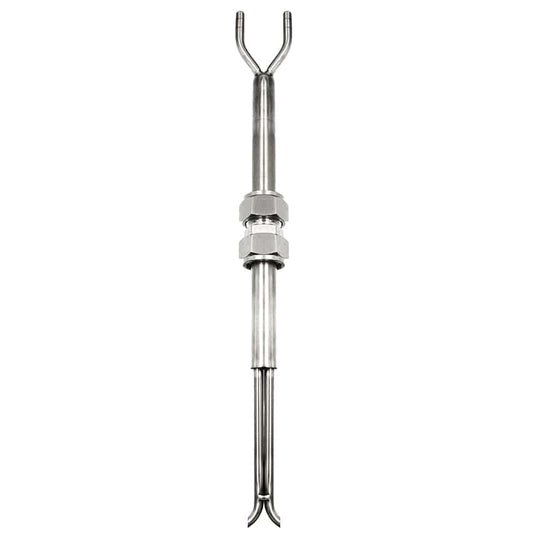 304 Stainless Steel S Type Pitot Tube for Measuring Bi Directional Air Flow 6mm x 300mm, Silver Probe, Flat View