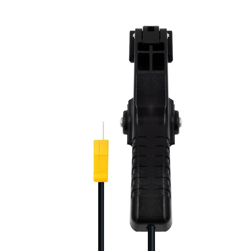 K-Type Pipe Clamp Temperature Lead, Black Clamp side view
