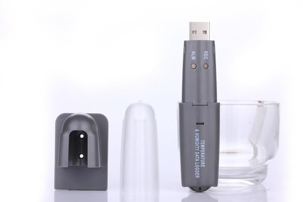 Temperature and Humidity Data Logger, Gray Device, Accessory View