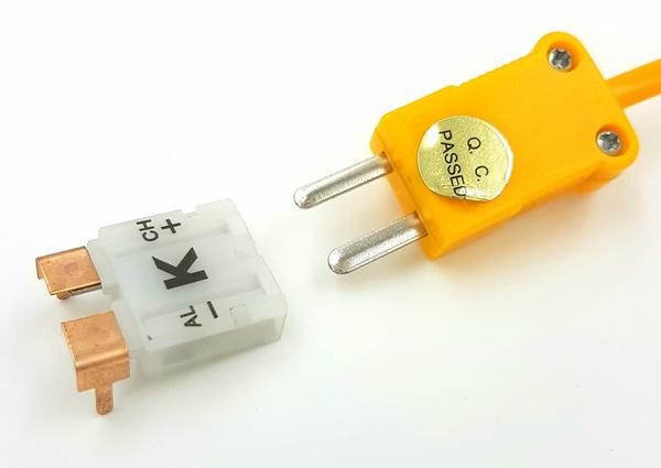 K-Type Female Flat Connector PCB, White Connector, Bottom View