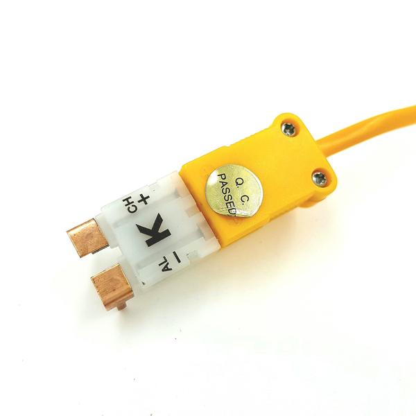 K-Type Female Flat Connector PCB, White Connector, Plugged View