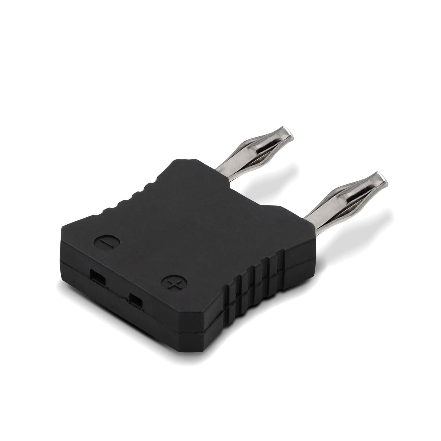 Black probe with two protruding silver metal points flat