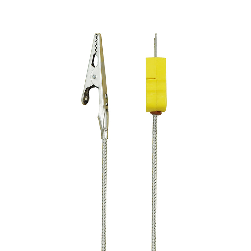 K-Type Alligator Clip Metal Head Probe 500 °C, Silver Probe, side of product