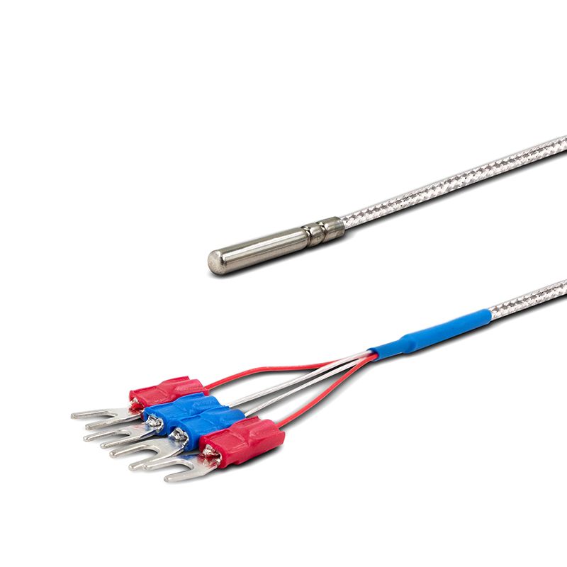 4 Wires Class A Temperature Sensor -200~200°C / -328~392°F, White Cable, side View