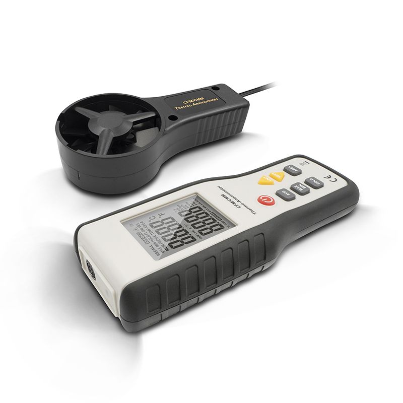 Thermo Anemometer CFM/CMM Airflow Wind, White Device, Flat View