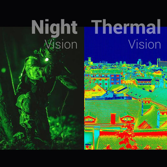 soldier night vision and city thermal