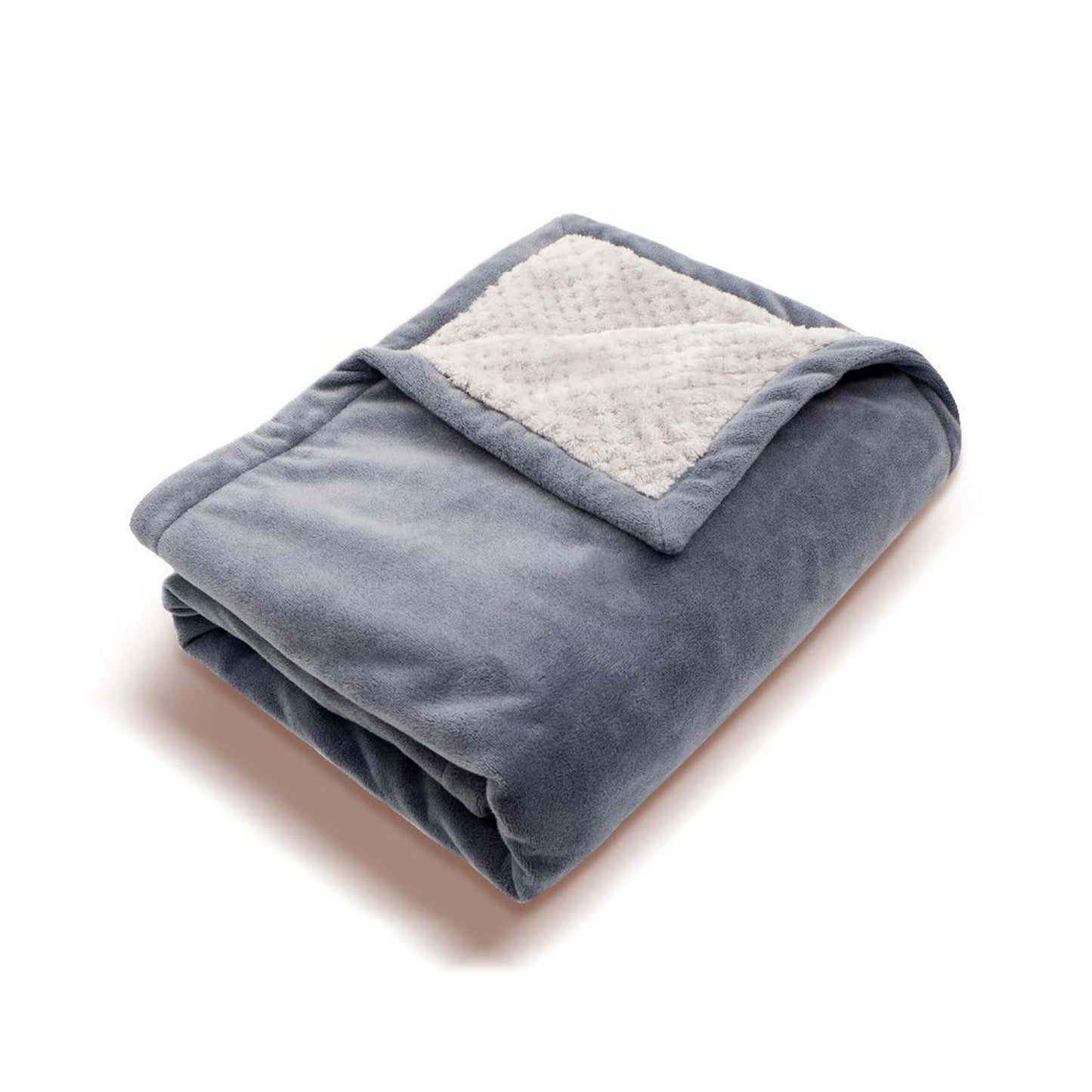 Soft Fleece Portable USB Power Heating Throw Shoulder Blanket, Grey Scarf, Tilt View