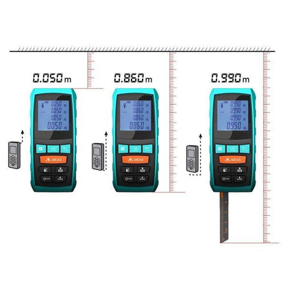 Laser Distance Digital Range Finder Meter Diastimeter Measuring Device, Black Device, Metrics View