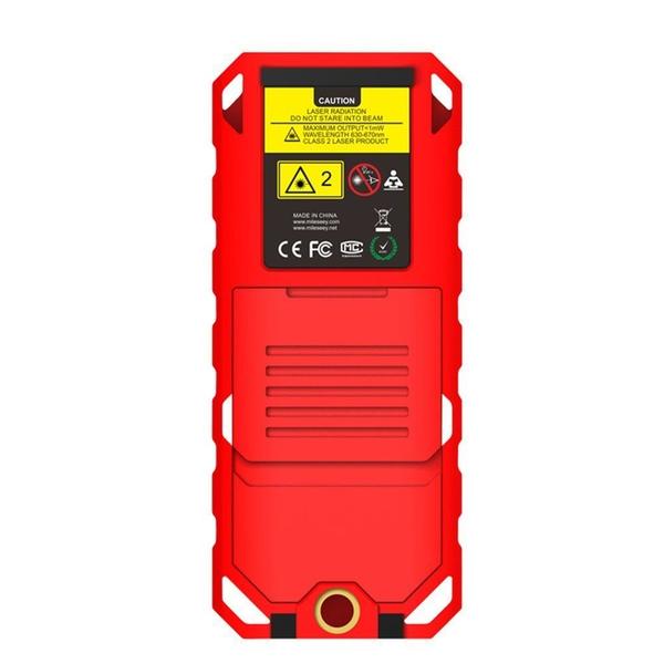 Laser Distance Digital Diastimeter Electronic Bubble Levels Water & Dust proof, Red Device, Back View