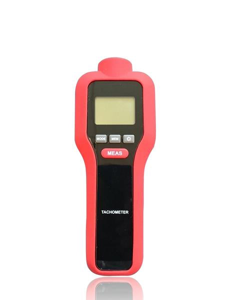 Contact Non Contact Digital LCD Laser Photo Tachometer, Red Device, Front Screen View