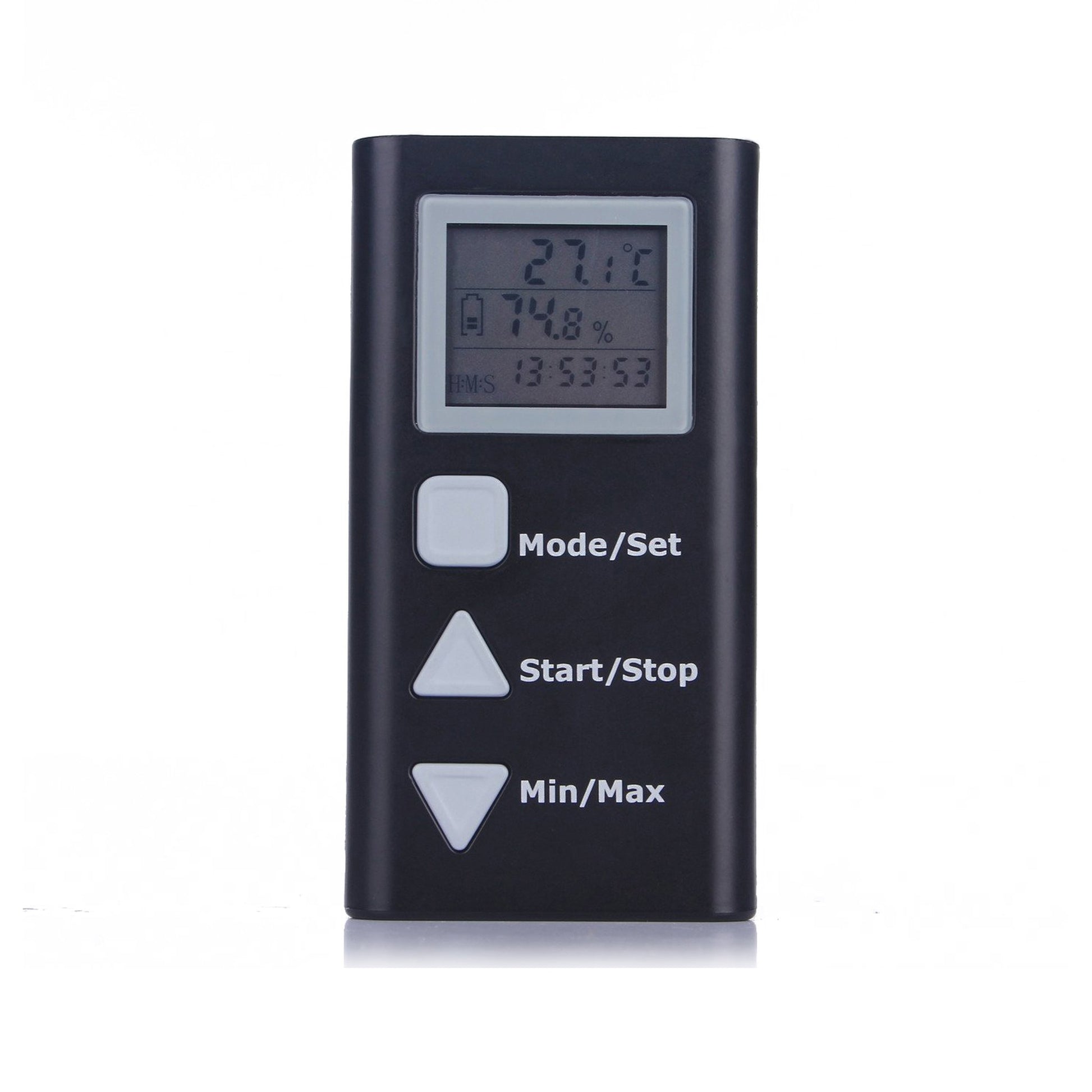 TEMPERATURE HUMIDITY DATA LOGGER unit, front view