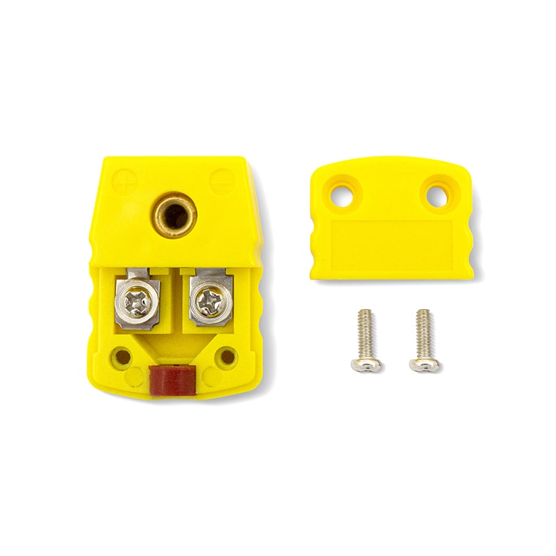 K-Type Female Flat Connector, Yellow Device, Open View