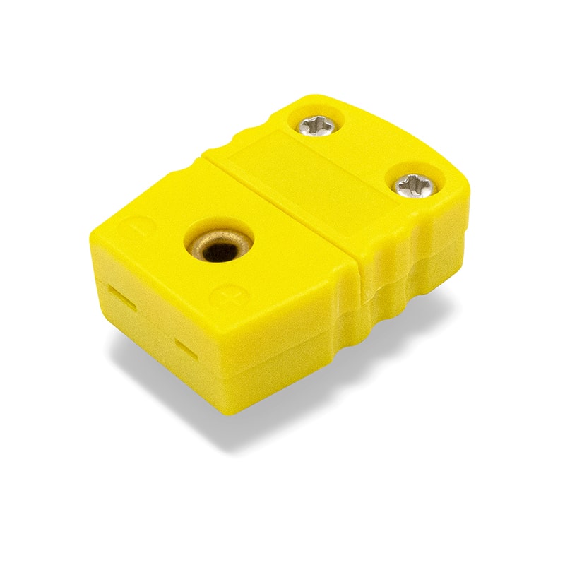 K-Type Female Flat Connector, Yellow Device, Side View