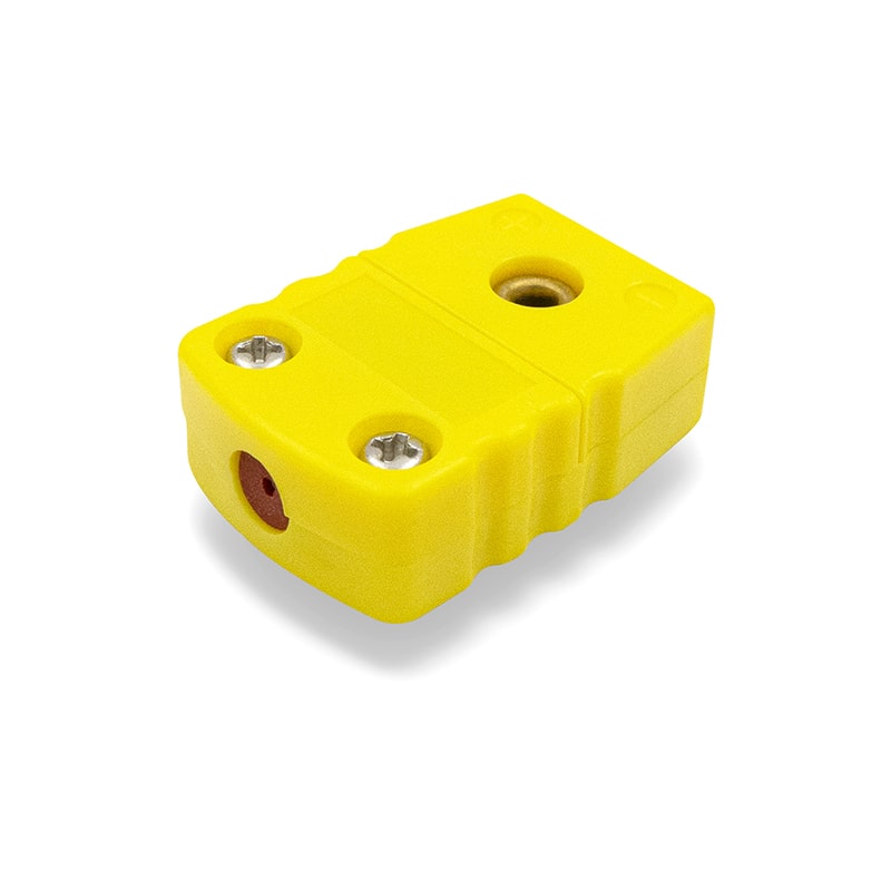 K-Type Female Flat Connector, Yellow Device, Side View