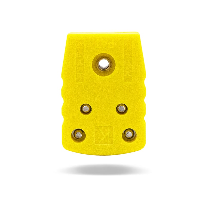 K-Type Female Flat Connector, Yellow Device, Flat View
