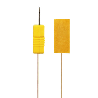 Surface Contact 0.25 mm diameter K-Type Sensor Probe with Sticker for K-Type Thermocouple, Yellow Cable, Side