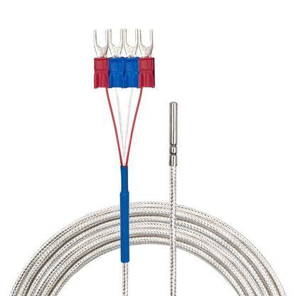 4 Wires Class A Temperature Sensor, White Cable, Flat View
